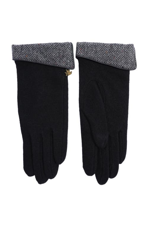 Lauren Ralplh Lauren Pattern Cuff Glove With Logo Charm In Blue
