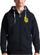 ANTIGUA Men's Antigua Charcoal Cal State Long Beach The Beach Victory Full-Zip Hoodie