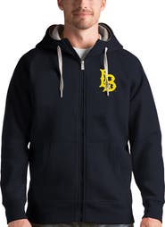 ANTIGUA Men's Antigua Charcoal Cal State Long Beach The Beach Victory Full-Zip Hoodie