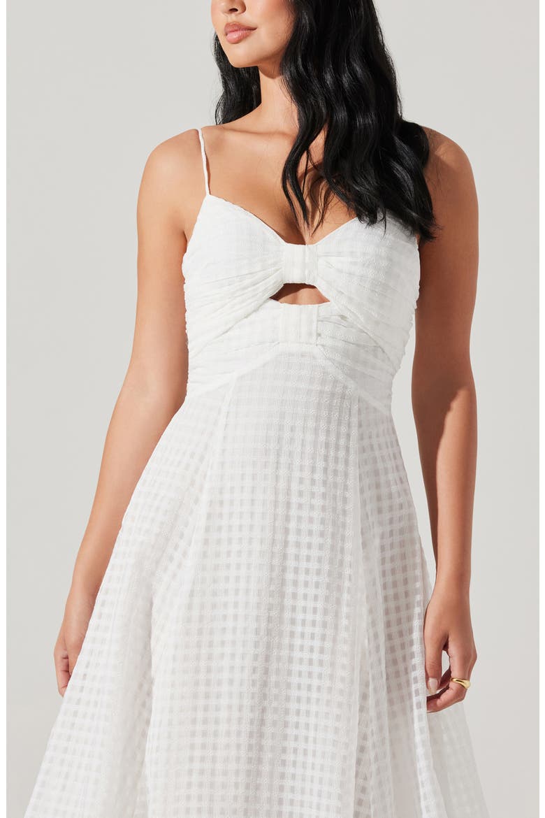 Celina A-Line Midi Dress, Alternate, color, WHITE