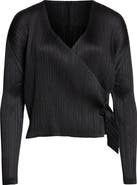 Pleats Please Issey Miyake Facade Pleated Wrap Top