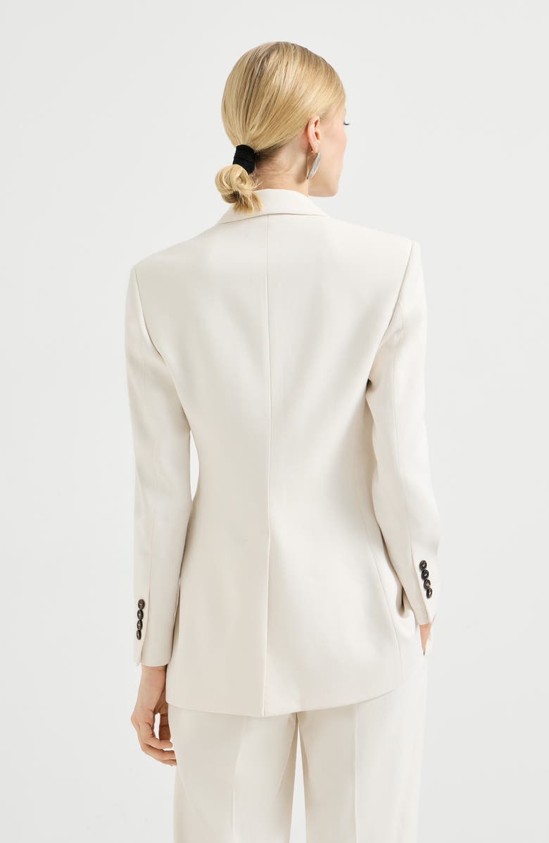 Brunello Cucinelli Couture twill blazer, Alternate, color, Milk