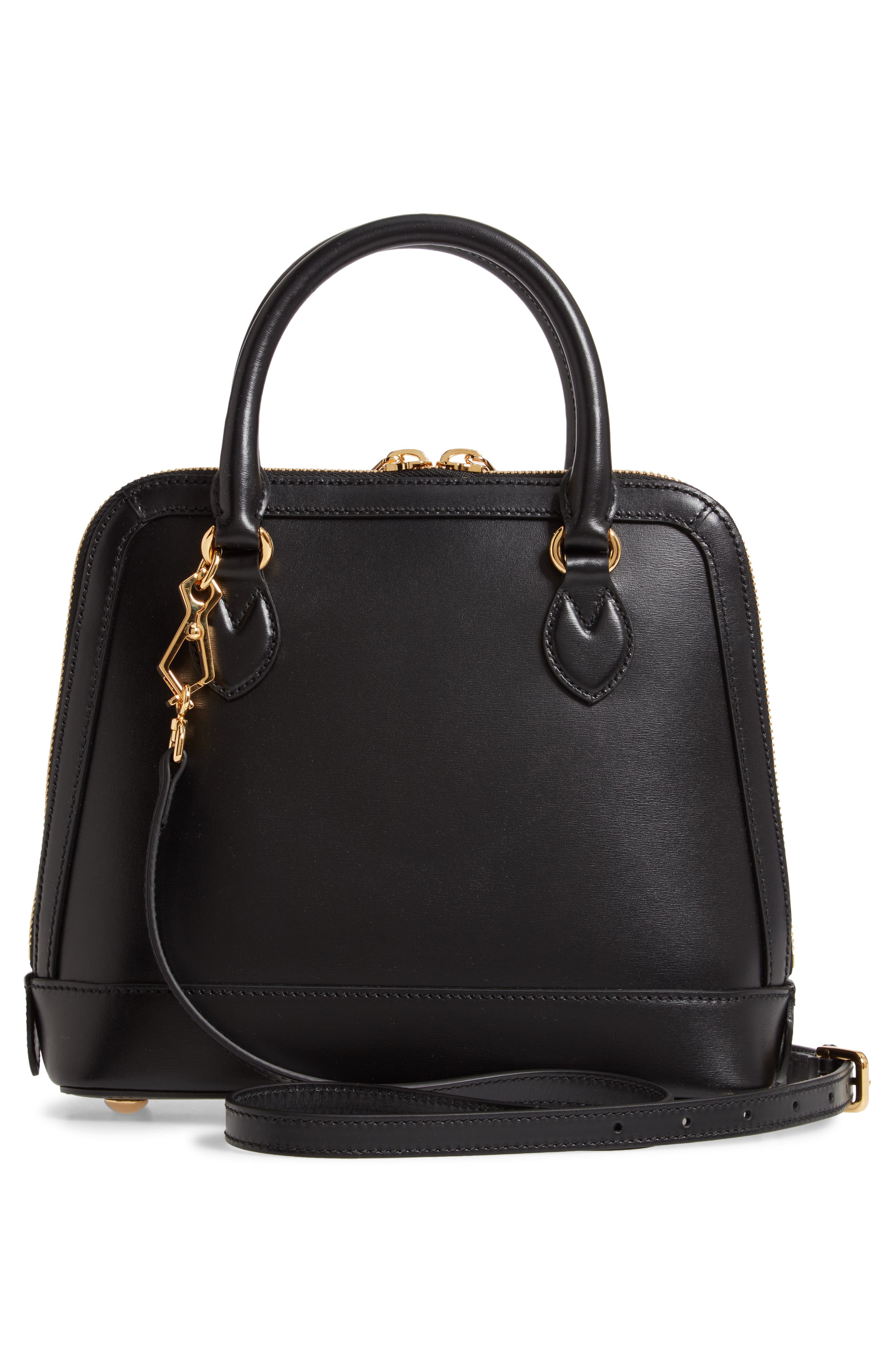 Small 1955 Horsebit Leather Satchel, Alternate, color, BLACK