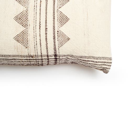 Studio Variously Kora White And Black Handloom Large Lumbar Pillow In White