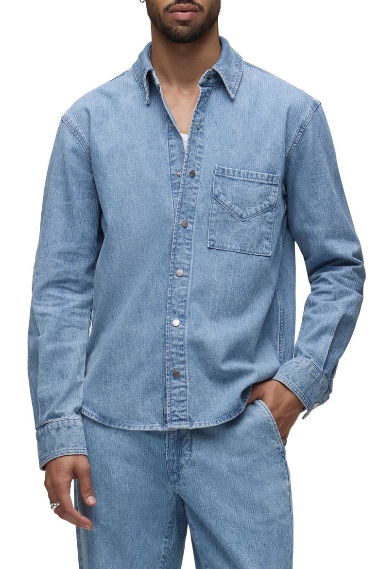 Denim Snap-Up Shirt, Main, color, CAMDEN