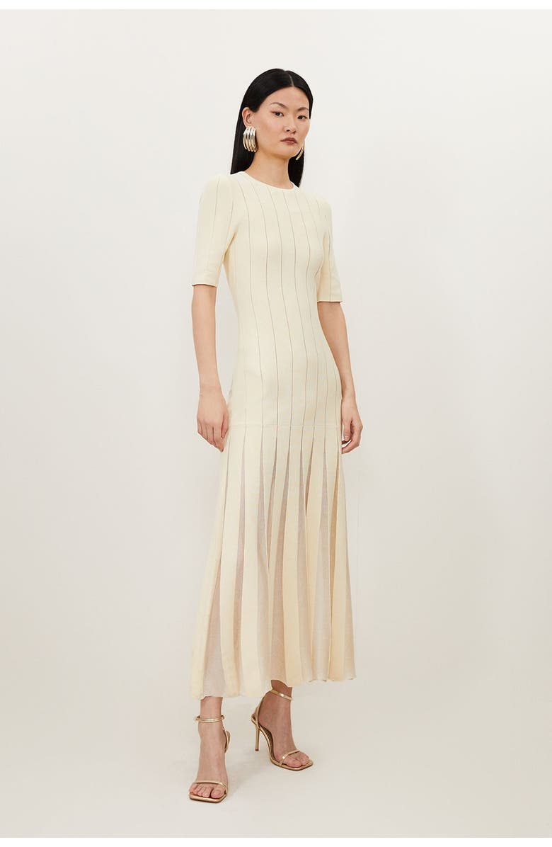 Karen Millen Petite Knitted Maxi Dress, Main, color, Ivory