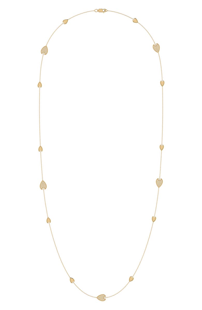 LuvMyJewelry Avani Raindrop Diamond Station Necklace, Main, color, 14Kt Gold Vermeil On Sterling