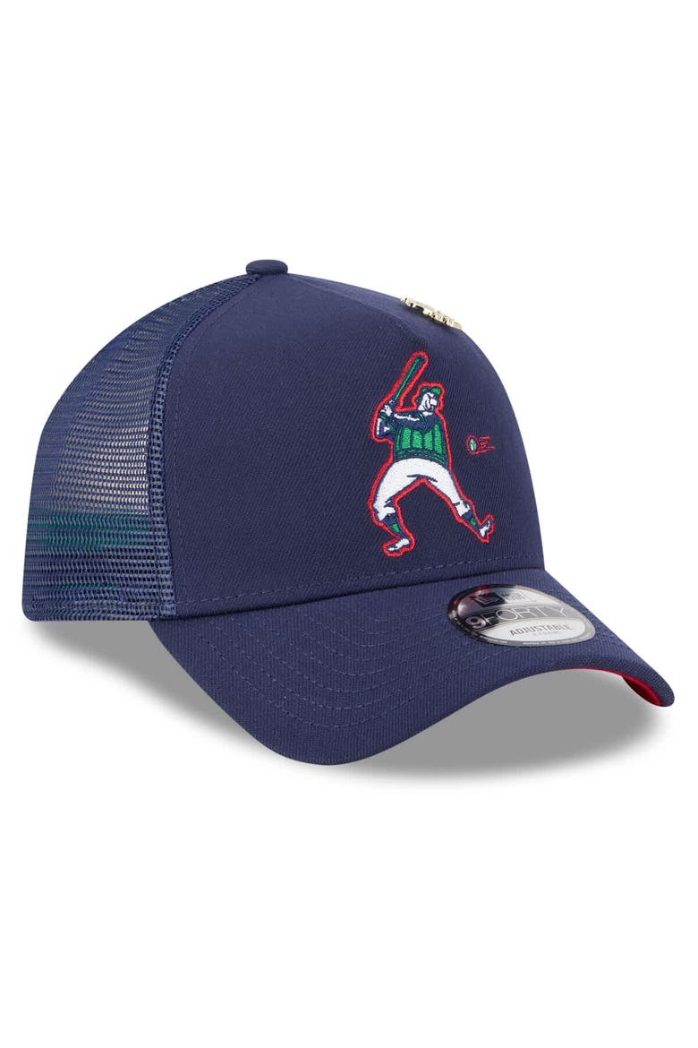 Men's New Era  Navy Milwaukee Brewers 2025 Big League Chew A-Frame 9FORTY Adjustable Trucker Hat, Alternate, color, Navy