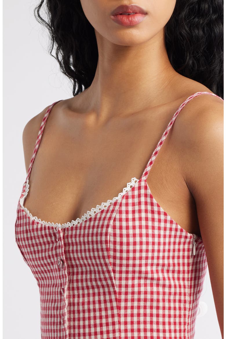 Toulouse Gingham Sleeveless Minidress, Alternate, color, RED GINGHAM