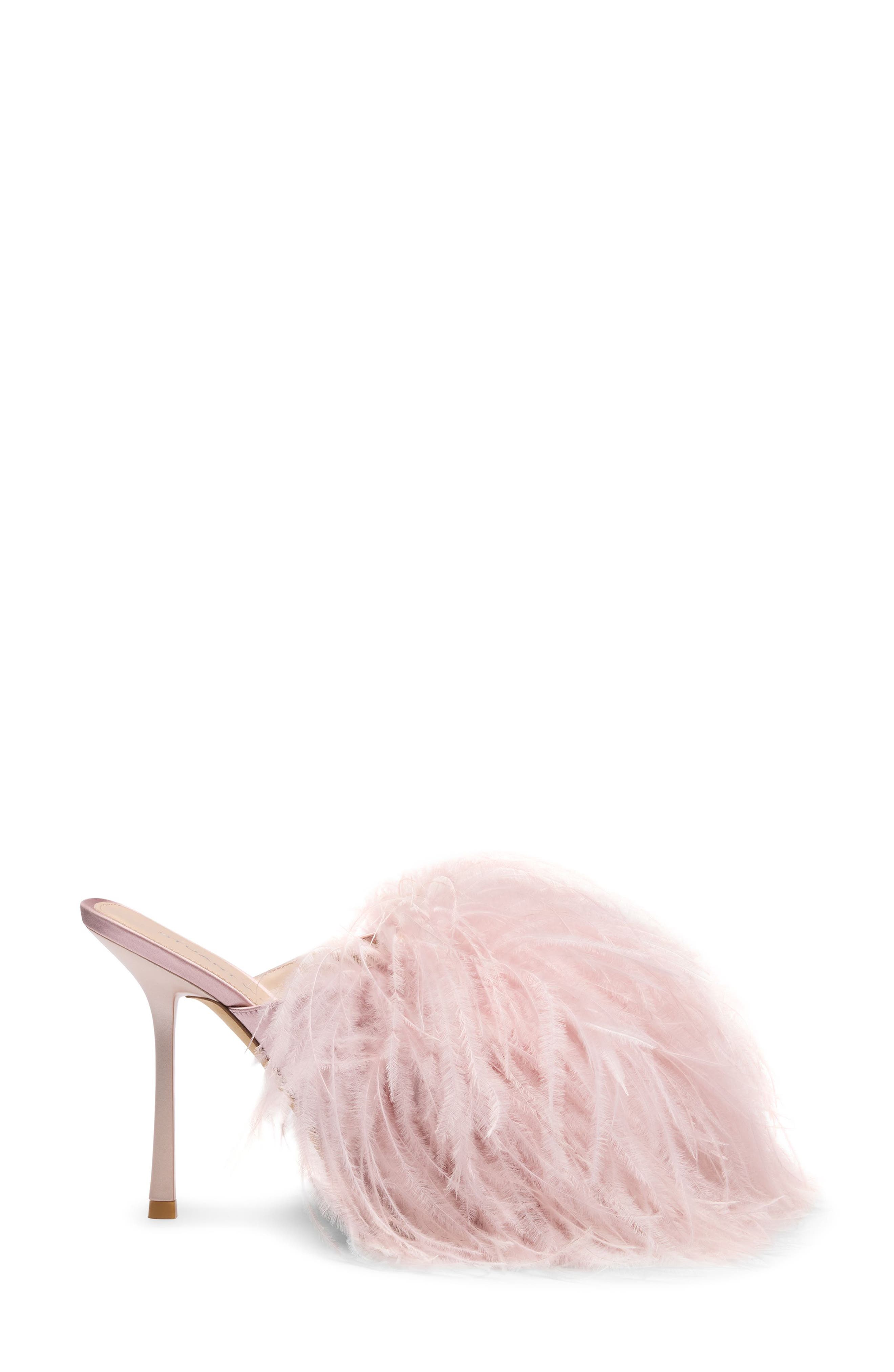 Boa Feather Sandal, Alternate, color, PINK MARSHMELLOW
