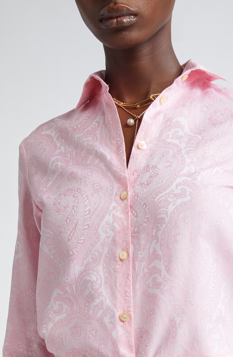Etro Paisley Print Cotton Poplin Button-Up Shirt, Alternate, color, 