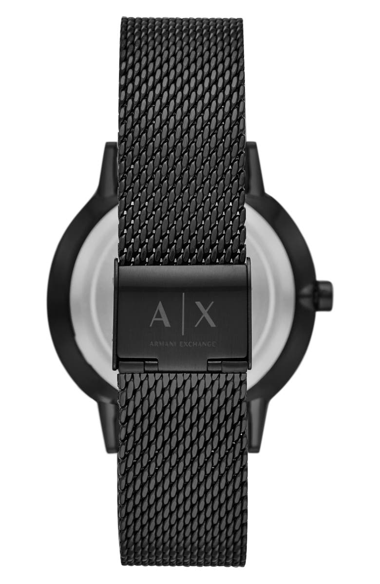 AX Armani Exchange Mesh Strap Watch, 42mm, Alternate, color, Black