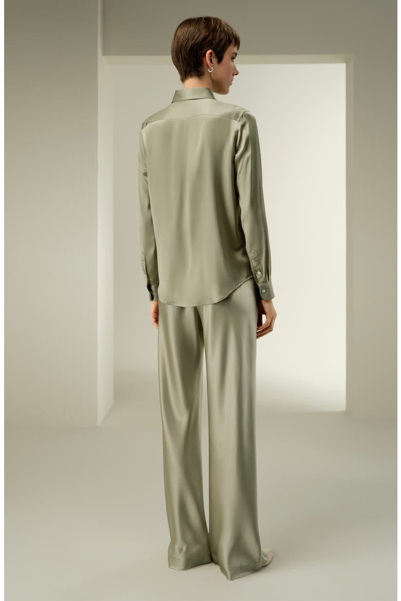 Women's Timeless Silk Charmeuse Shirt, Alternate, color, Artichoke