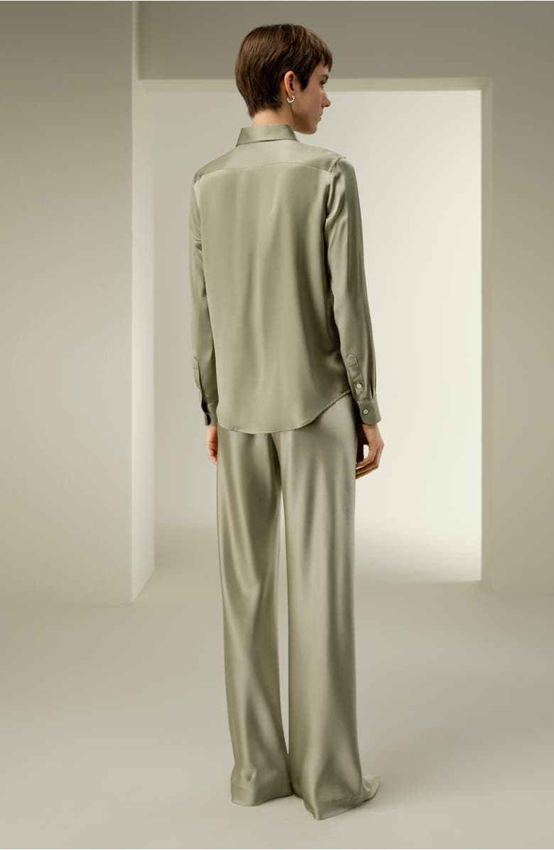 Lilysilk Timeless Silk Charmeuse Shirt, Alternate, color, Artichoke