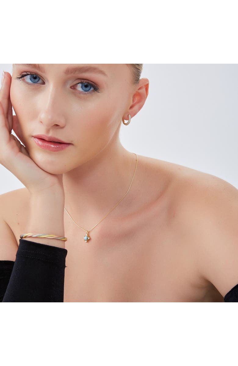 Spero London Blue Moonstone Sterling Silver Pendant Necklace With Fine Italian Chain, Alternate, color, Gold