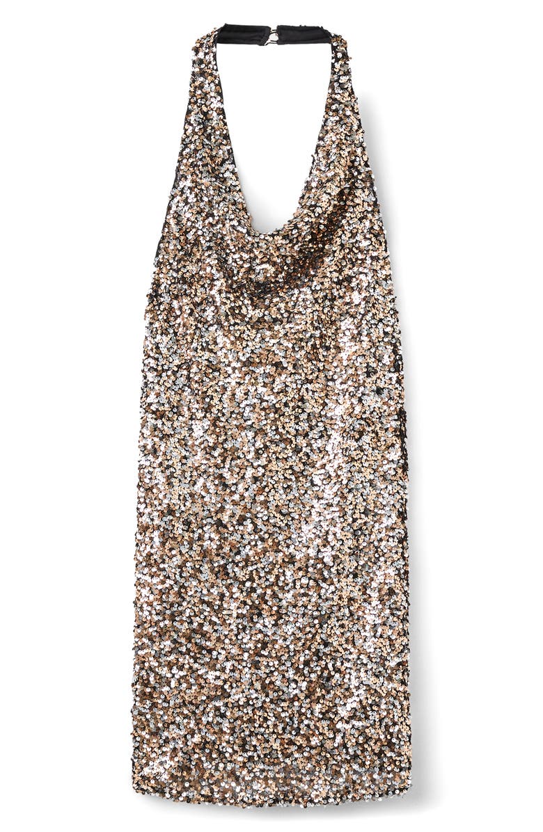 MANGO TEEN Sequin Open Back Dress, Alternate, color, 