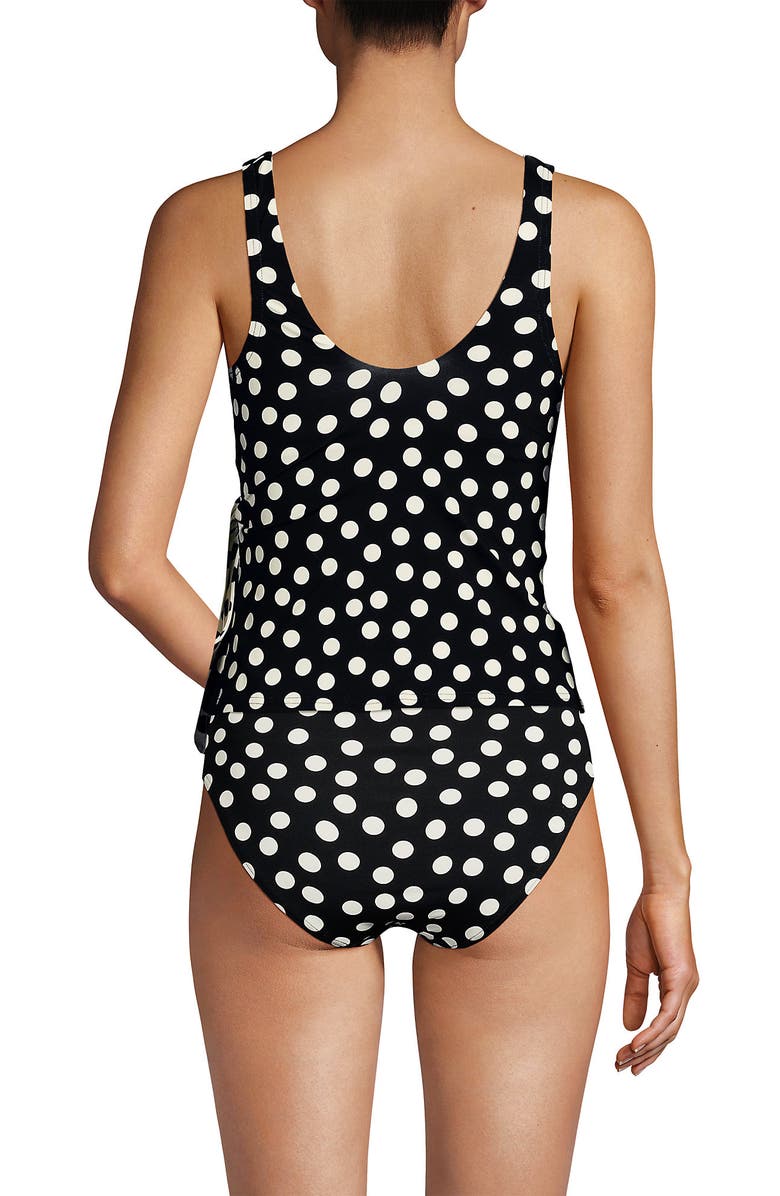 Lands' End Chlorine Resistant Side Tie V-neck Tankini Swimsuit Top, Alternate, color, 
