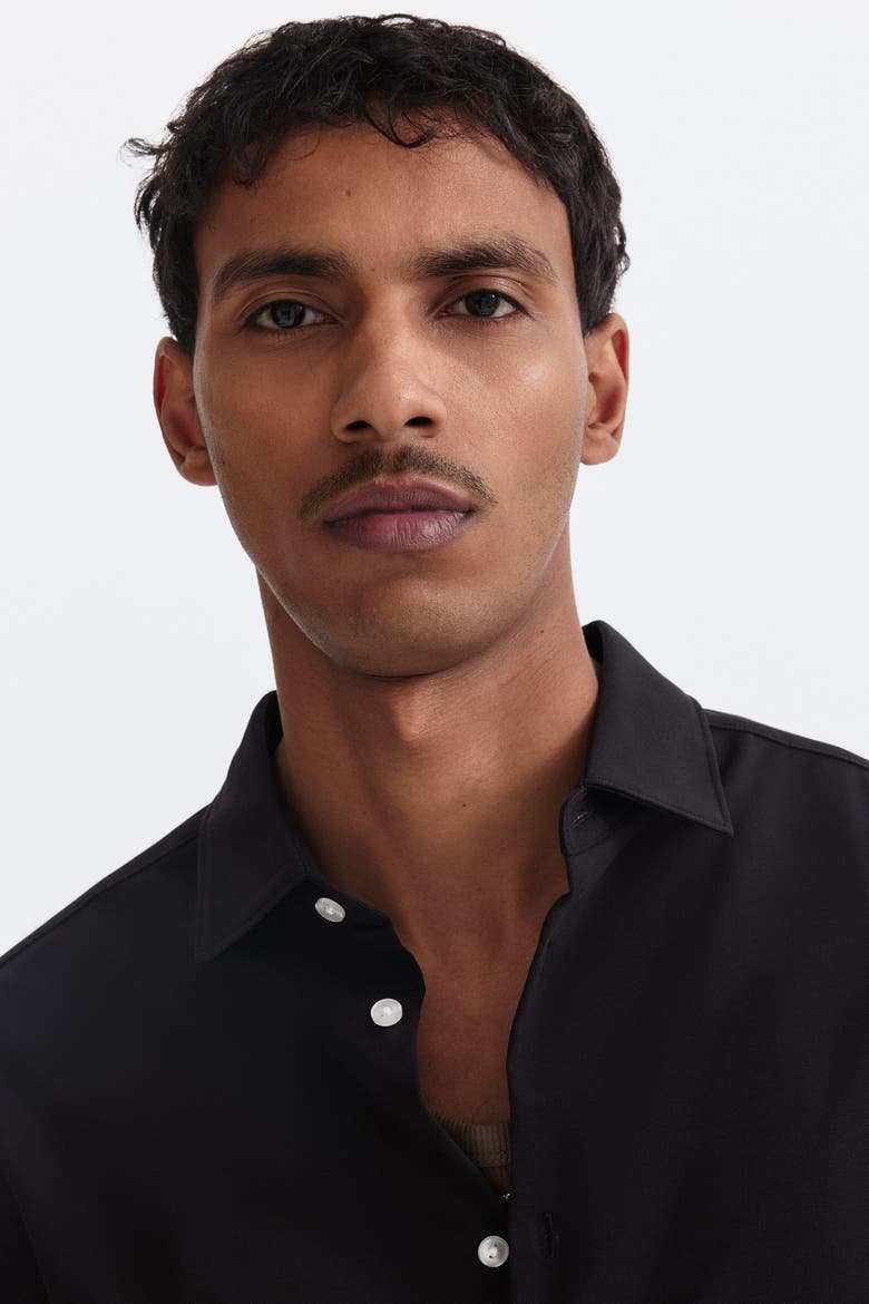 Four-way Stretch Slim Fit Shirt, Alternate, color, Black
