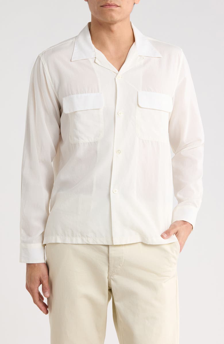 BUCK MASON Casita Long Sleeve Camp Shirt, Main, color, White