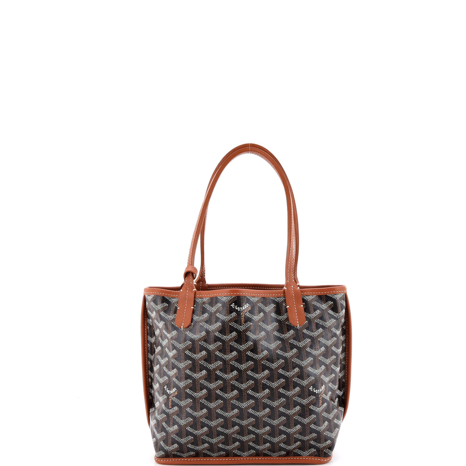 Pre-Owned Goyard Anjou Reversible Tote Coated Canvas Mini, Alternate, color, Brown