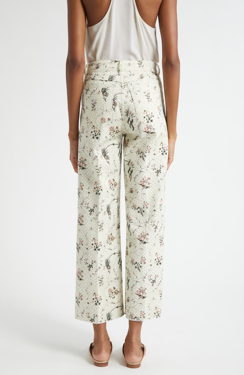Giambattista Valli Floral Print Wide Leg Jeans, Alternate, color, Ivory/ Quartz Rose