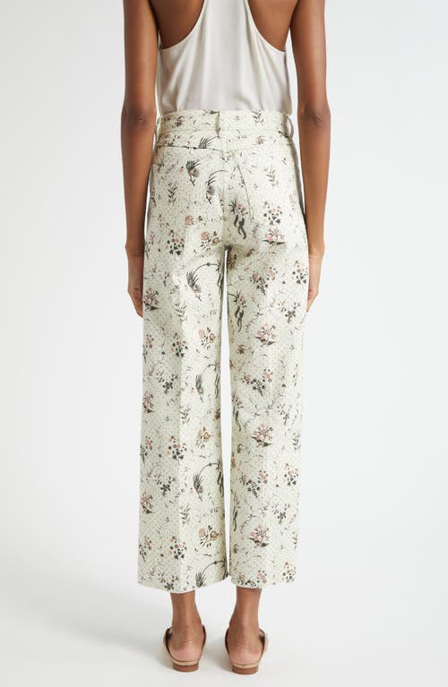 Giambattista Valli Floral Print Wide Leg Jeans In Neutral