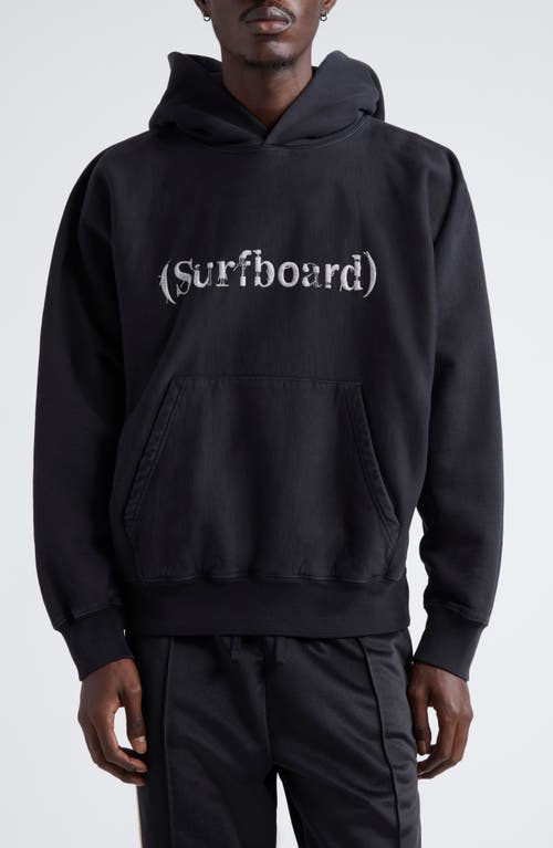 STOCKHOLM SURFBOARD CLUB Logo Embroidered Organic Cotton Hoodie in Black 