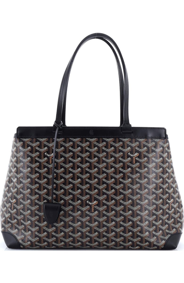 Pre-Owned Goyard Bellechasse Bag Coated Canvas PM, Main, color, Black