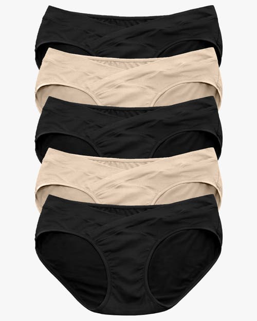 Kindred Bravely Under-the-bump Bikini Underwear 5 Pack In Multi