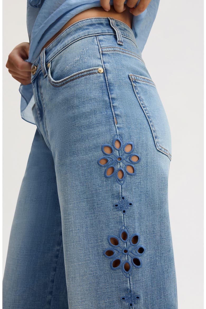 Embroidered Eyelet Wide Leg Jeans, Alternate, color, POPPY INDIGO WASH