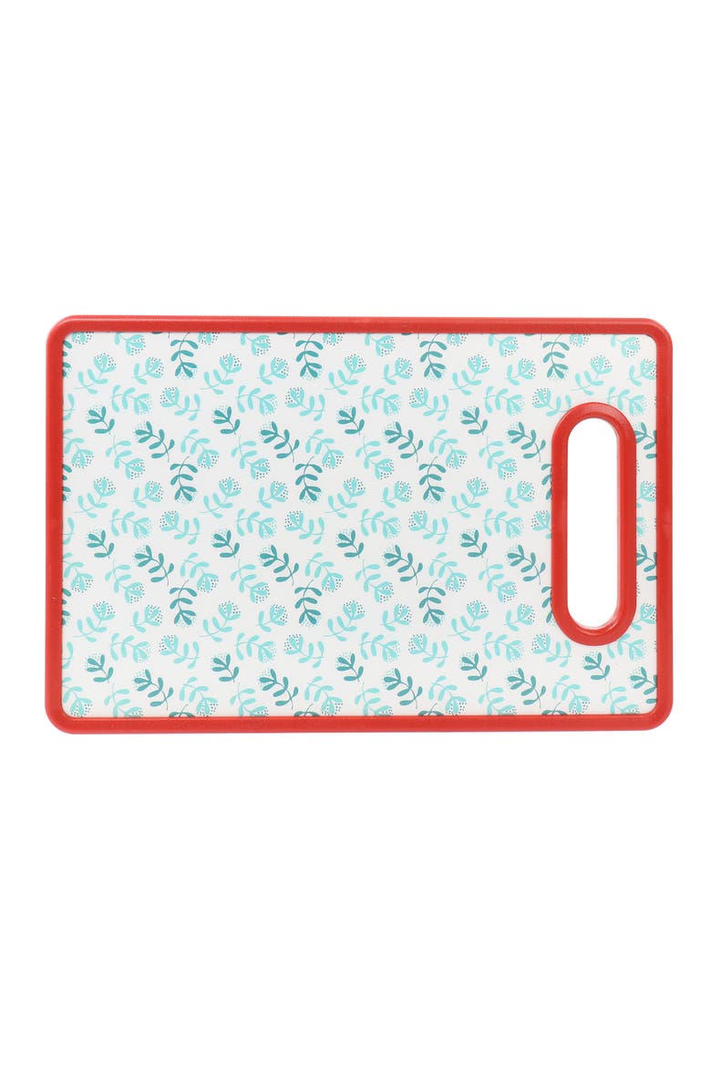 Village Vines 3 Piece Cutting Board and Knife Set, Alternate, color, Red