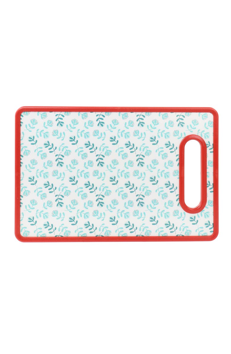 Gibson Home Village Vines 3 Piece Cutting Board and Knife Set, Alternate, color, Red