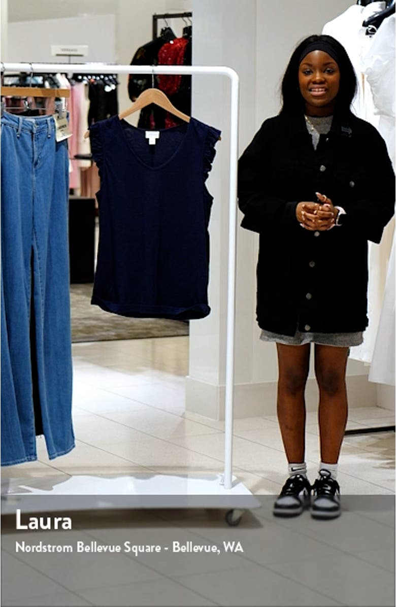 Ruffle V-Neck Organic Cotton Tank, sales video thumbnail