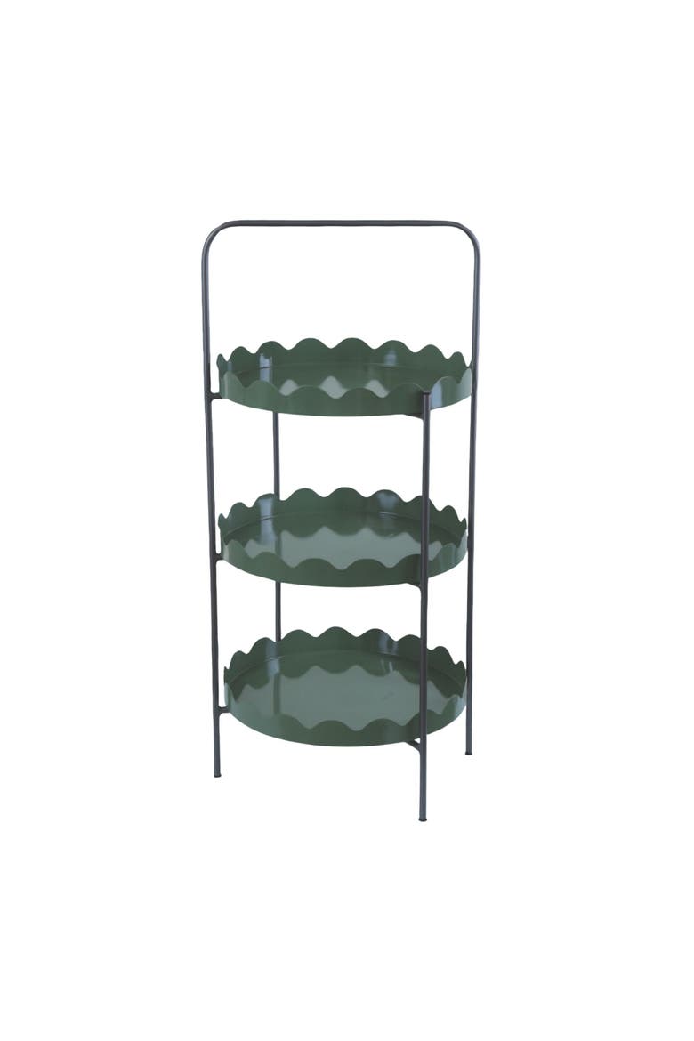 Scalloped 3 Tier Server, Main, color, Green