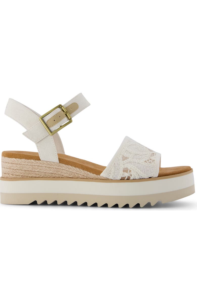 TOMS Diana Platform Wedge Sandal, Alternate, color, White Lace
