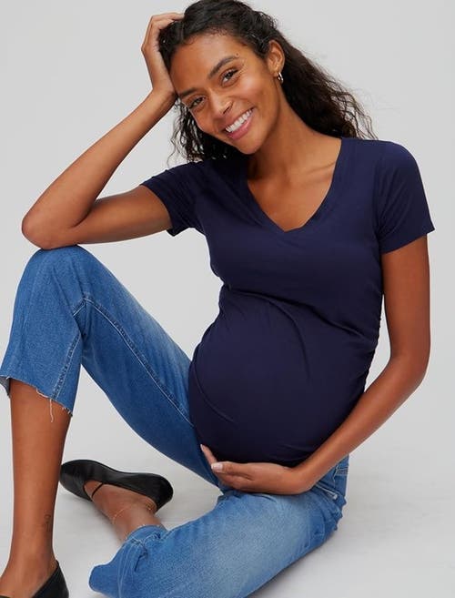 Motherhood Maternity Secret Fit Over The Bump Straight Leg Maternity Denim Jeans In Blue