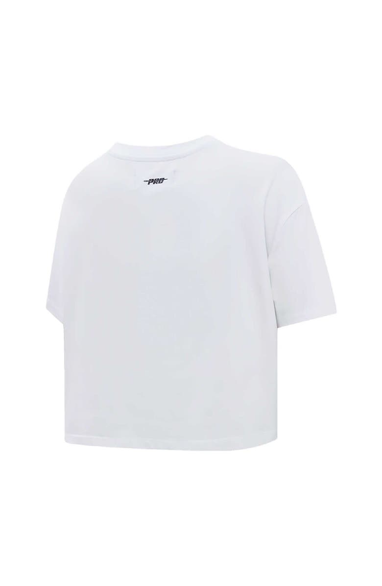 PRO STANDARD Women's Pro Standard White Pittsburgh Penguins Boxy Script Tail Cropped T-Shirt, Alternate, color, White