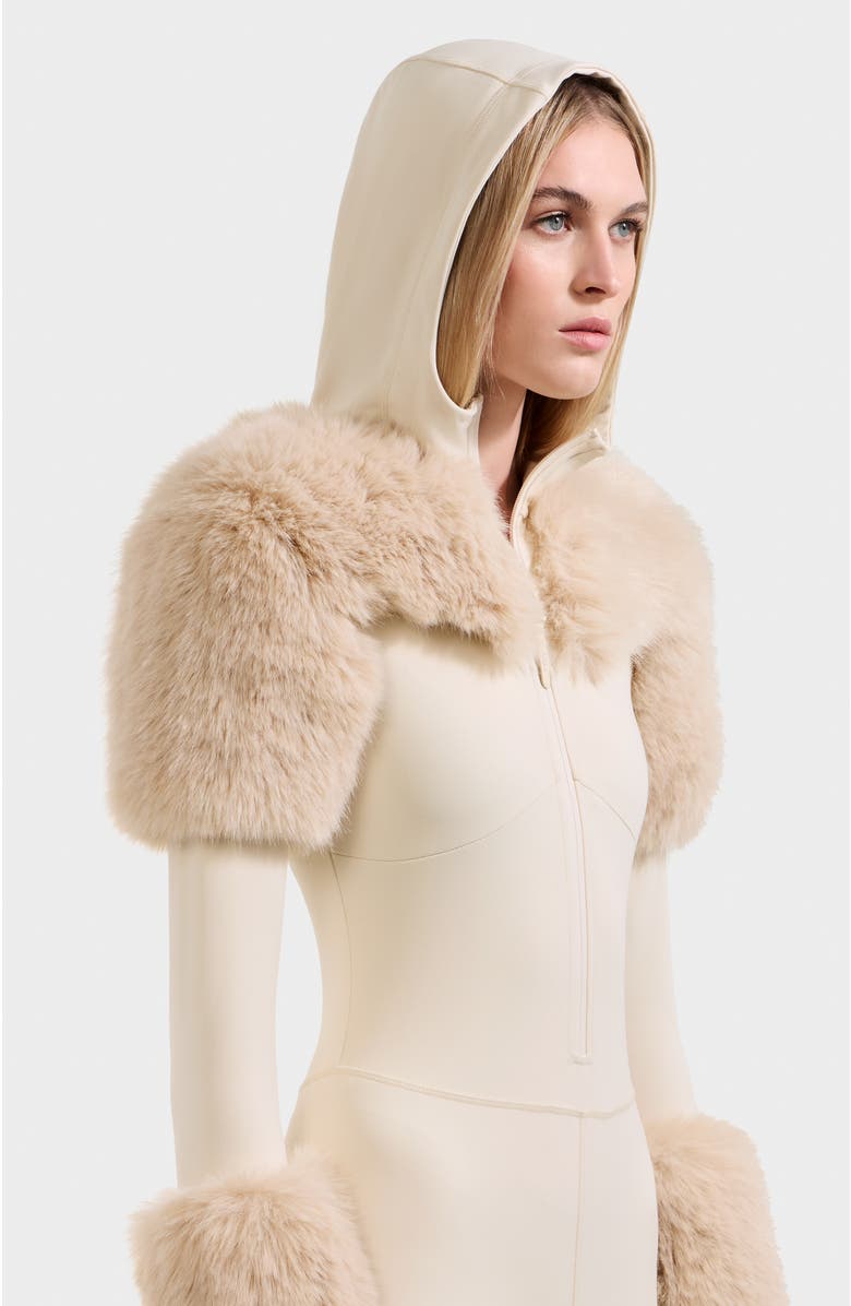 Rudsak Myla Catsuit with Faux Fur, Alternate, color, Vanilla