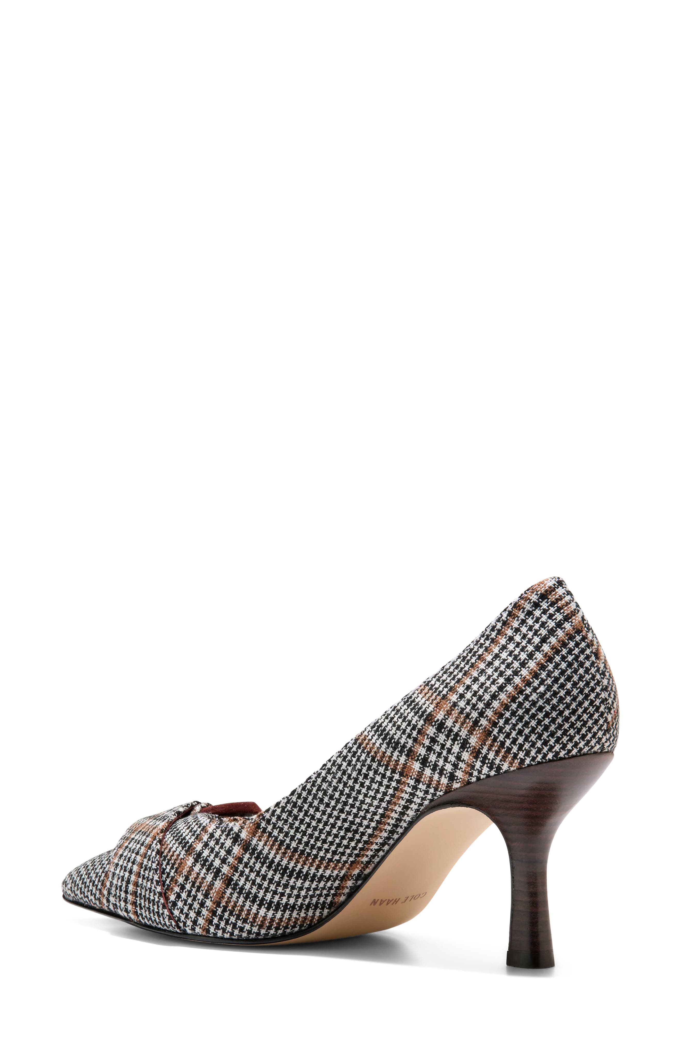Fidela Pointed Toe Pump, Alternate, color, NEUTRAL PLAID TEXTILE/ HICKORY