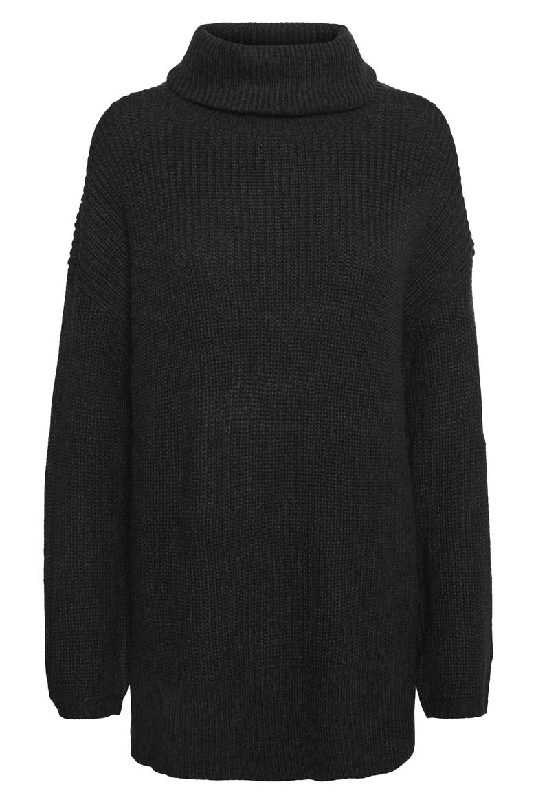 Sayla Cowl Neck Tunic Top, Alternate, color, BLACK