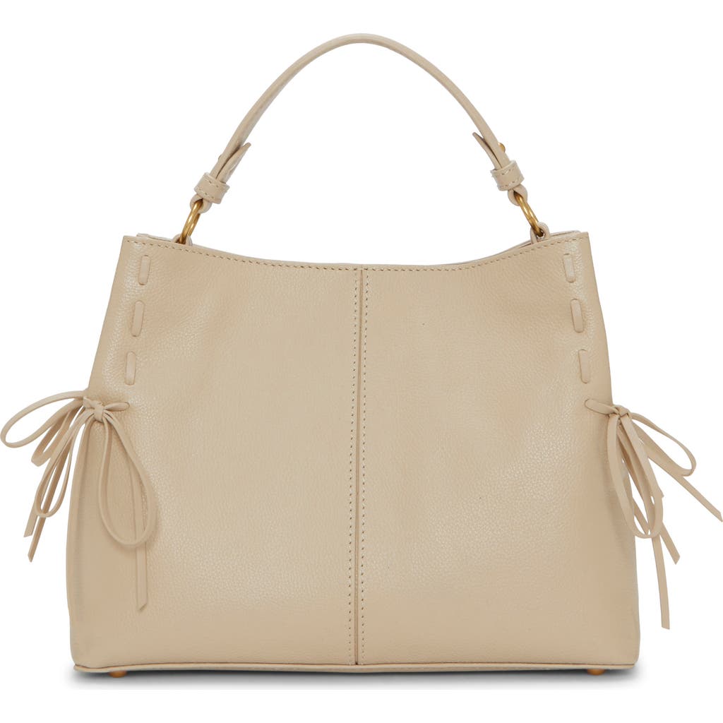 Vince Camuto Sabra Bow Leather Satchel In Light Beige