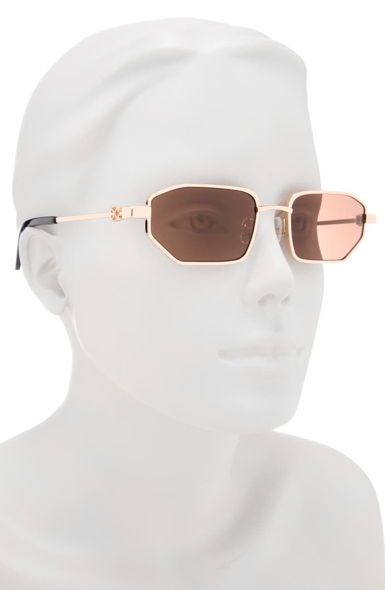 Off-White Loa 53mm Rectangular Sunglasses, Alternate, color, Gold Brown