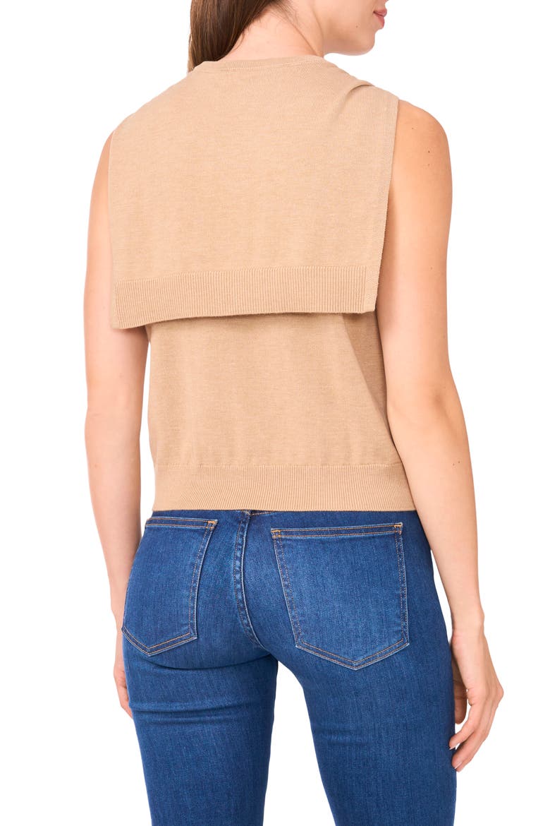Shoulder Wrap Detail Sleeveless Sweater, Alternate, color, NOMAD CAMEL