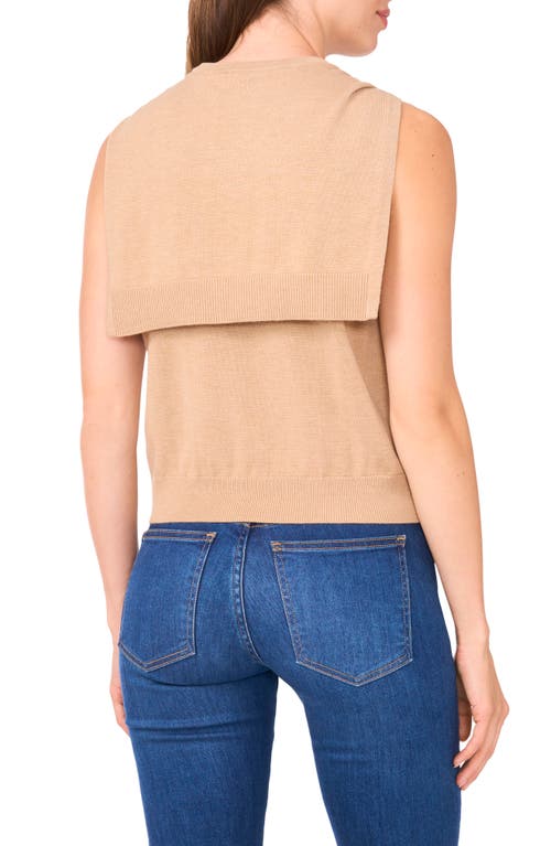 Halogen ® Shoulder Wrap Detail Sleeveless Sweater In Animal Print