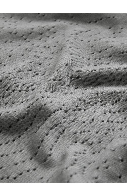 John Varvatos Camden Open Stitch Organic Cotton Sweater In Smoked Pearl Grey