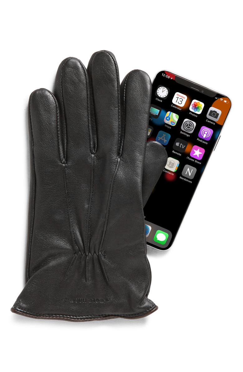 Cole Haan Points Leather Gloves, Alternate, color,