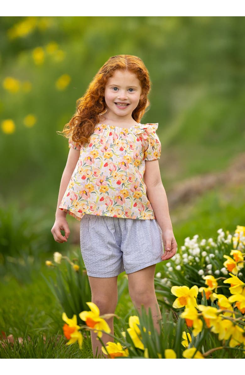 Mabel + Honey Blooming Florals Short Gathered Sleeve Two Piece Set, Alternate, color, Pink