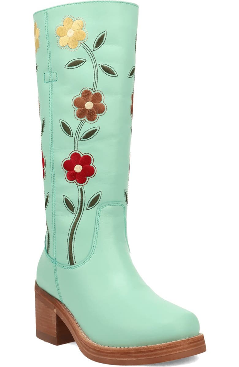 Dingo Bloom Embroidered Boot, Main, color, Mint