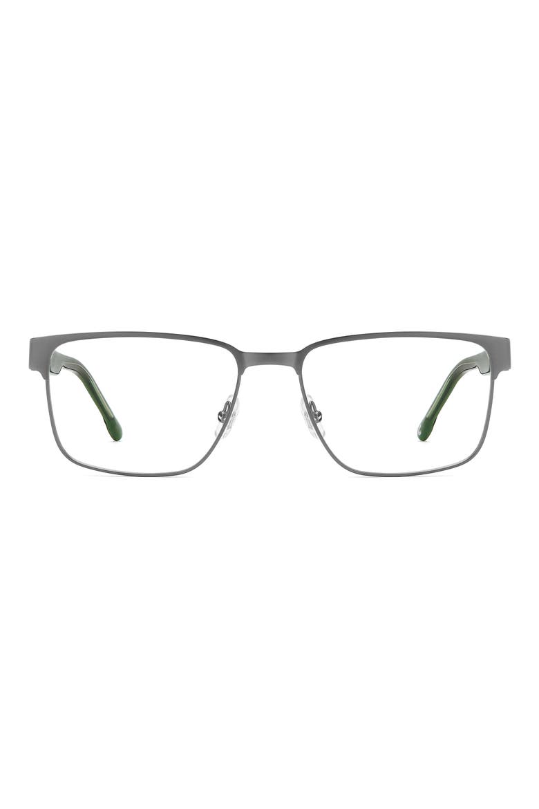 56mm Rectangular Optical Glasses, Main, color, MATTE DARK RUTHENIUM GREEN