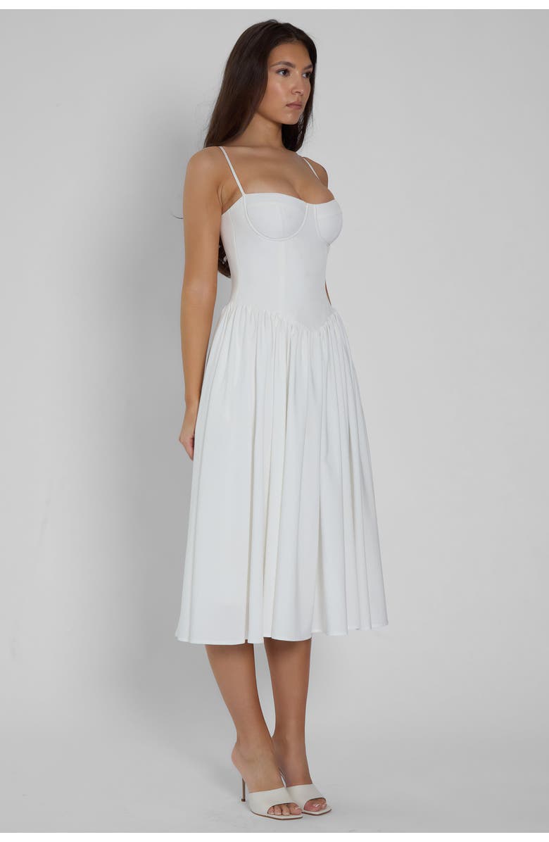 LEAU Ballerina Bustier Midi Dress, Alternate, color, White